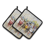 Caroline'S Treasures Paradise Sailboats Pair Of Pot Holders Jmk1235Pthd, 7.5Hx7.5W, Multicolor