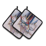 Caroline'S Treasures Dry Dock Sailboats Pair Of Pot Holders Jmk1240Pthd, 7.5Hx7.5W, Multicolor
