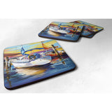 Caroline'S Treasures Jmk1243Fc Symmetry Again Sailboats Foam Coaster (Set Of 4), 3.5 H X 3.5 W, Multicolor