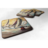 Caroline'S Treasures Jmk1244Fc Boat Race Sailboats Foam Coaster (Set Of 4), 3.5 H X 3.5 W, Multicolor