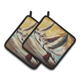 Caroline'S Treasures Boat Race Sailboats Pair Of Pot Holders Jmk1244Pthd, 7.5Hx7.5W, Multicolor