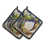Caroline'S Treasures #21 Crab Pair Of Pot Holders Jmk1254Pthd, 7.5Hx7.5W, Multicolor