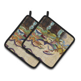 Caroline'S Treasures Crab Tailfin Crab Pair Of Pot Holders Jmk1259Pthd, 7.5Hx7.5W, Multicolor