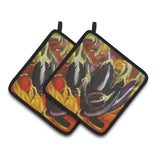 Caroline'S Treasures Eggplant Pair Of Pot Holders Jmk1260Pthd, 7.5Hx7.5W, Multicolor