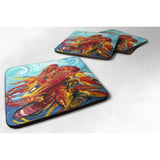 Caroline'S Treasures Jmk1264Fc Crawfish Foam Coaster (Set Of 4), 3.5 H X 3.5 W, Multicolor