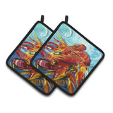 Caroline'S Treasures Crawfish Pair Of Pot Holders Jmk1264Pthd, 7.5Hx7.5W, Multicolor