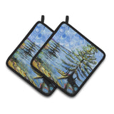 Caroline'S Treasures Life On The Causeway Pair Of Pot Holders Jmk1275Pthd, 7.5Hx7.5W, Multicolor