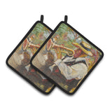 Caroline'S Treasures Jazz Trumpet Pair Of Pot Holders Jmk1276Pthd, 7.5Hx7.5W, Multicolor