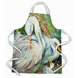 Caroline'S Treasures Jmk1289Apron White Egret In The Rain Apron, Large, Multicolor