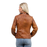Jolene Women's Asymmetrical Zipper Leather Jacket
