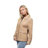 Yolanda Women's Center-Zip Leather Jacket