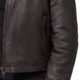 Sadie Women's Brown Leather Jacket with Faux Fur Collar