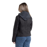 Camilla Women's Leather Jacket with Detachable Hoodie
