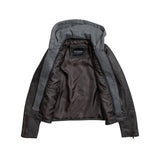 Camilla Women's Leather Jacket with Detachable Hoodie