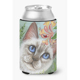 Caroline'S Treasures Jyj0173Cc White Cat Sapphire Eyes Can Or Bottle Hugger, Multicolor
