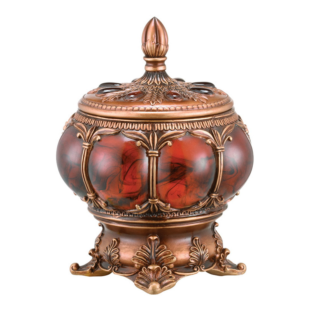 11.5,, Tall Polyresin Decorative Jewelry Box, Victorian Style