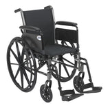 Cruiser III Light Weight Wheelchair with Flip Back Removable Arms, Full Arms, Swing away Footrests, 18 Seat