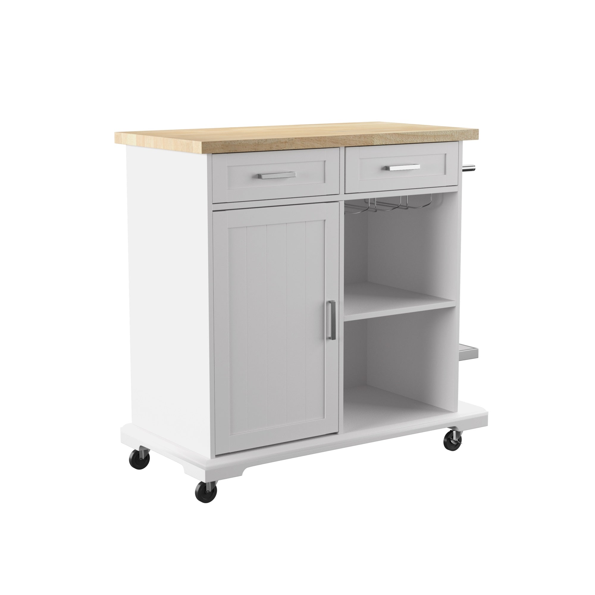 Warkin Rolling Kitchen Island W/ Storage