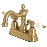 Kingston Brass Kb1607Pl Heritage 4 In. Centerset Bathroom Faucet, Brushed Brass