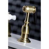 Kingston Brass Kb1797Pxbs 8-Inch Widespread Kitchen Faucet With Brass Sprayer, Brushed Brass