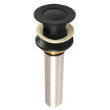 Kingston Brass KB6000 Complement PushUp Drain with Overflow, Matte Black