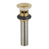 Kingston Brass Kb6007 Complement Push-Up Drain With Overflow, Brushed Brass