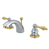 Kingston Brass Kb944Al Victorian Mini-Widespread Bathroom Faucet, Polished Chrome/Polished Brass