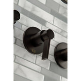 Kingston Brass Kbx8135Ndl Nuvofusion Three-Handle Tub And Shower Faucet, Oil Rubbed Bronze