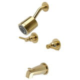 Kingston Brass Kbx8147Dl Concord Two-Handle Tub And Shower Faucet, Brushed Brass