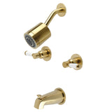 Kingston Brass Kbx8147Dpl Paris Two-Handle Tub And Shower Faucet, Brushed Brass