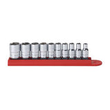 10Pc 1/4''Dr 6Pt Std Sae Sck Se