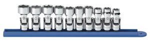 10Pc 3/8''Dr 6 Pt Flex Mm Sck S