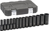 14Pc 1/2'' 6Pt Met. Dp Sckt Set