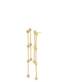 Round Bezel Double Drop Earrings