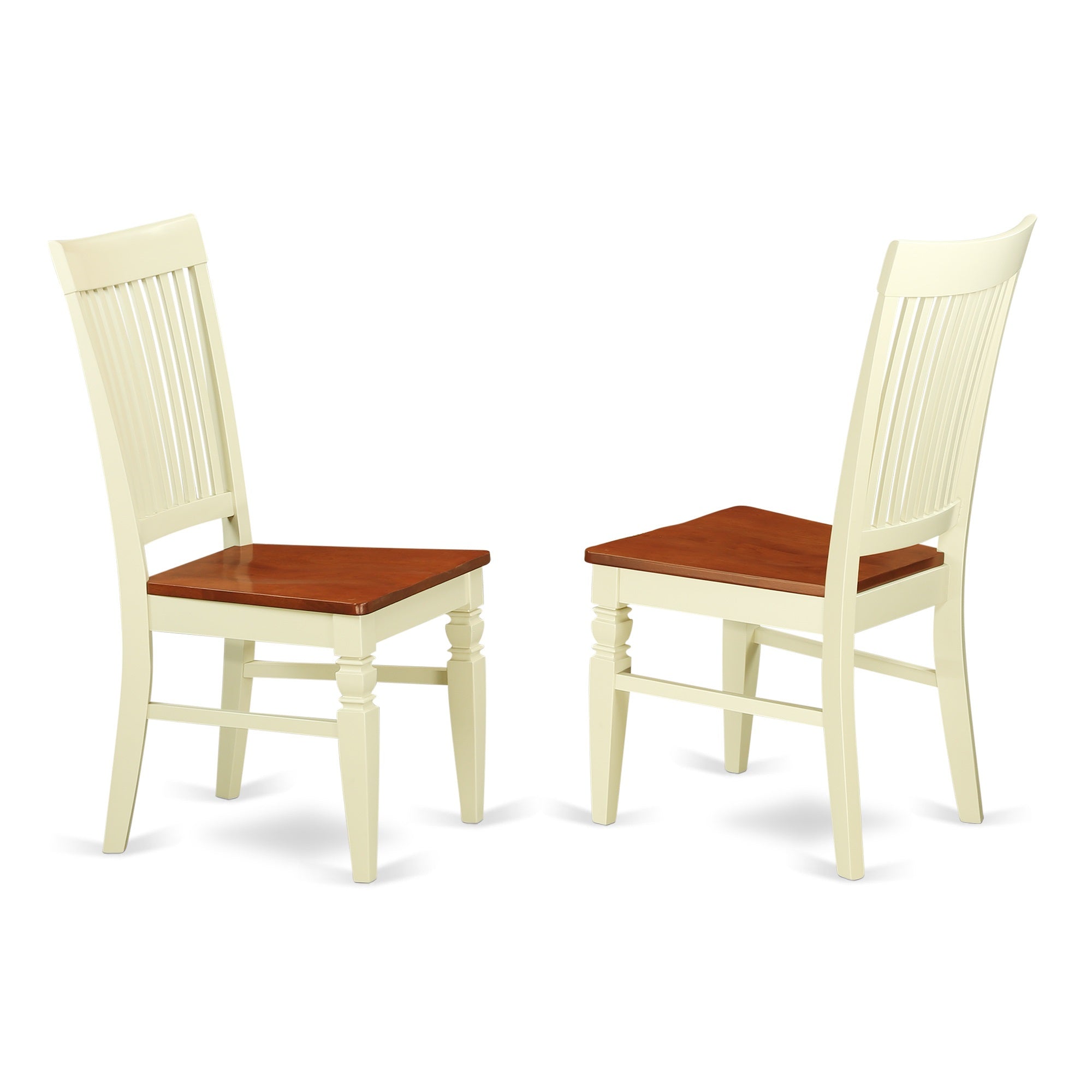 Kewe7-Bmk-W 7 Pc Dining Set With A Dining Table And 6 Wood Seat Dining Chairs In Buttermilk And Cherry