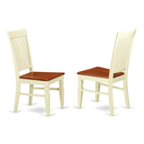 Kewe7-Bmk-W 7 Pc Dining Set With A Dining Table And 6 Wood Seat Dining Chairs In Buttermilk And Cherry
