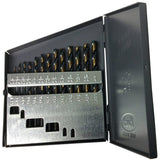 1/16 1/4 HSS Black & Gold Jobber Drill Bit Set, Metal Case, 13 Pieces (1/64 Increments), KFD13JSET