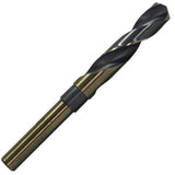 49/64 Reduced Shank HSS Black & Gold KFD Drill Bit, 1/2 Shank, 3Flat Shank, KFDRSD49/64