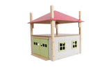 Kids Globe 1:32 Scale Hay Barn With Loft And Height Adjustable - Pink, Green And White