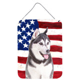 Caroline'S Treasures Usa American Flag With Alaskan Malamute Wall Or Door Hanging Prints, 16 X 12
