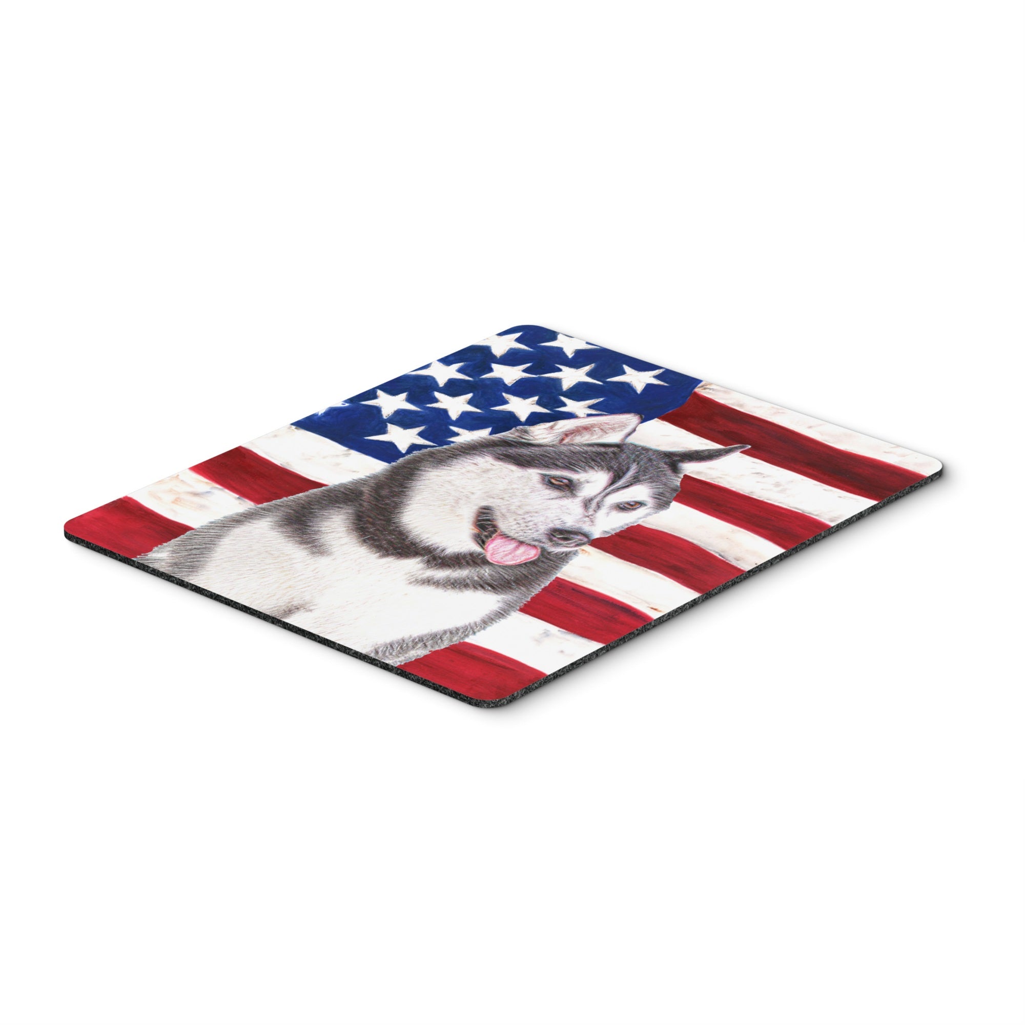 Caroline'S Treasures Usa American Flag With Alaskan Malamute Mouse Pad/Hot Pad/Trivet (Kj1154Mp)