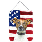Caroline'S Treasures Usa American Flag With Jack Russell Terrier Wall Or Door Hanging Prints, 16 X 12
