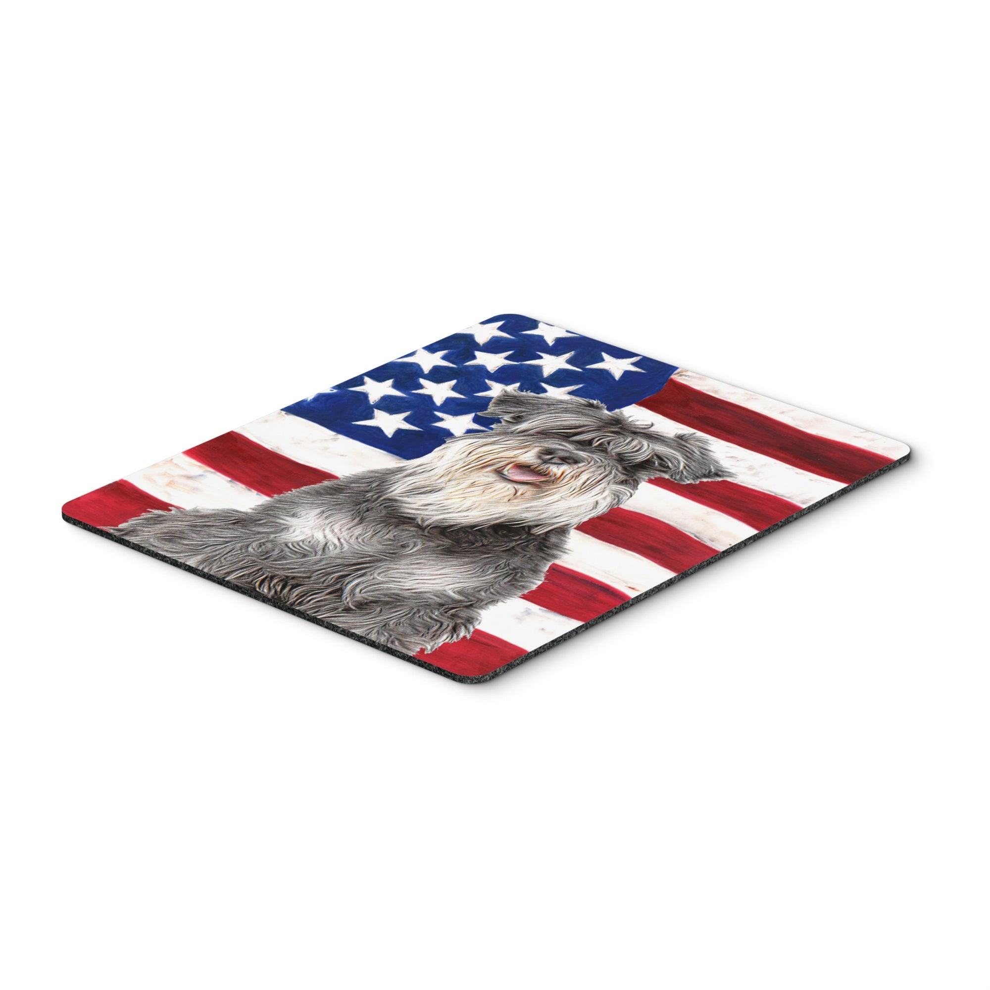 Caroline'S Treasures Usa American Flag With Schnauzer Mouse Pad/Hot Pad/Trivet (Kj1157Mp)