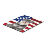 Caroline'S Treasures Usa American Flag With Schnauzer Mouse Pad/Hot Pad/Trivet (Kj1157Mp)
