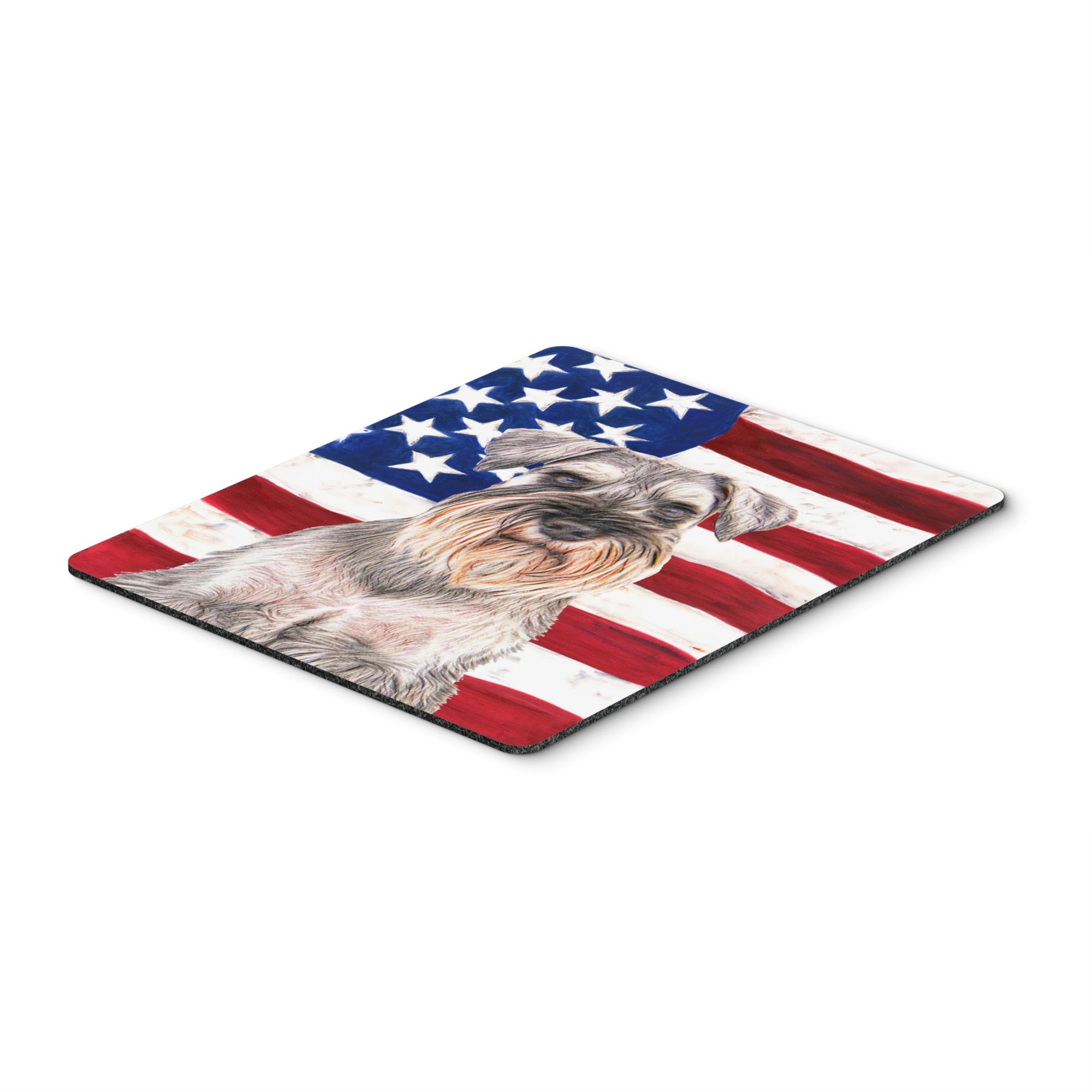 Caroline'S Treasures Usa American Flag With Schnauzer Mouse Pad/Hot Pad/Trivet (Kj1158Mp)