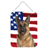 Caroline'S Treasures Usa American Flag With German Shepherd Wall Or Door Hanging Prints, 16 X 12