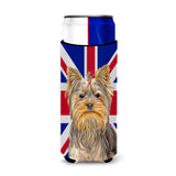 Yorkie / Yorkshire Terrier With English Union Jack British Flag Ultra Beverage Insulators For Slim Cans Kj1163Muk