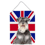 Caroline'S Treasures Kj1164Ds1216 Schnauzer With English Union Jack British Flag Wall Or Door Hanging Prints, 16 X 12,