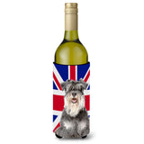 Schnauzer With English Union Jack British Flag Wine Bottle Beverage Insulator Hugger Kj1164Literk