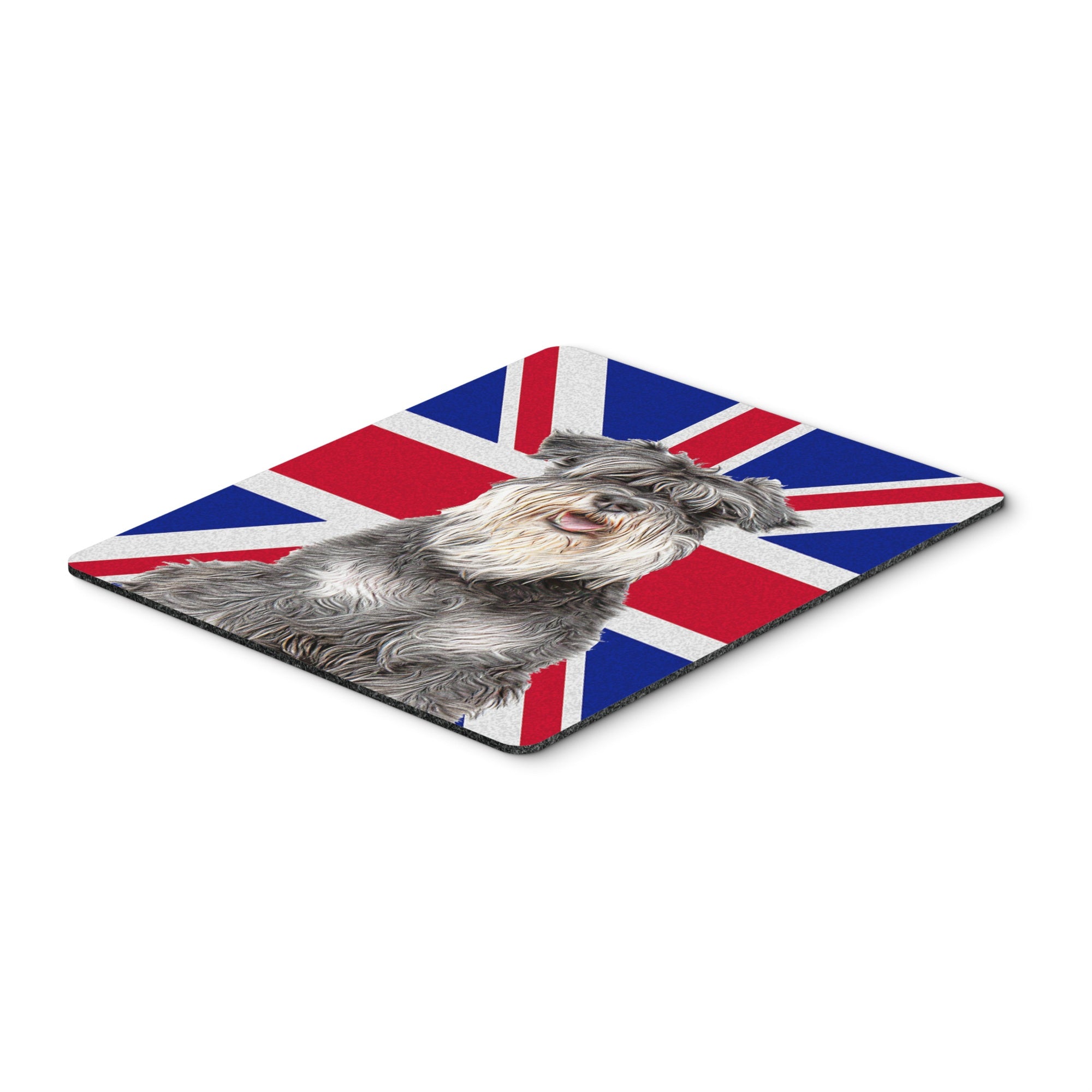 Caroline'S Treasures Schnauzer With English Union Jack British Flag Mouse Pad/Hot Pad/Trivet (Kj1164Mp)